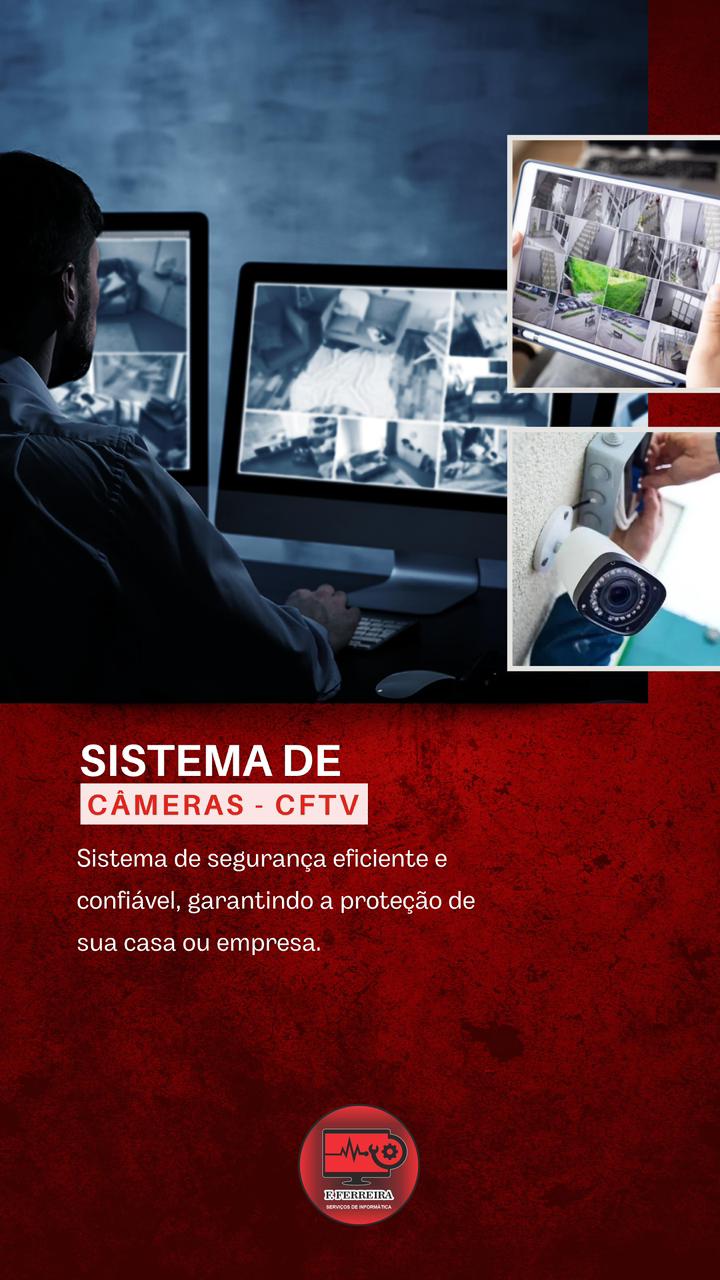 Sistema de câmeras CFTV instalado em ambiente comercial